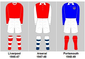 Football League Division One Champions’ Playing Kits 1946-47 to 1991-92